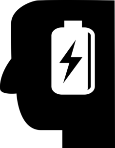 Battery In Man Head Stencil Svg Vector, Free Vectors File